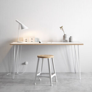 Pal-2 Hair Pin Legs Table (White) by Finch Fox